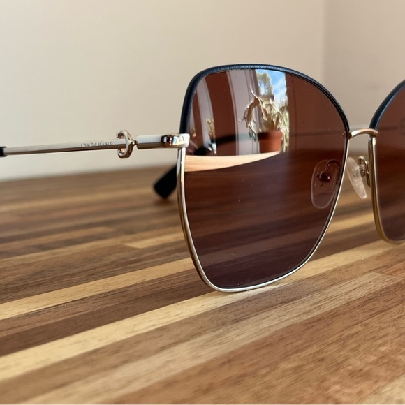 NWT Longchamp Cateye Sunglasses with case Midnight shimmer trim - Picture 6 of 10